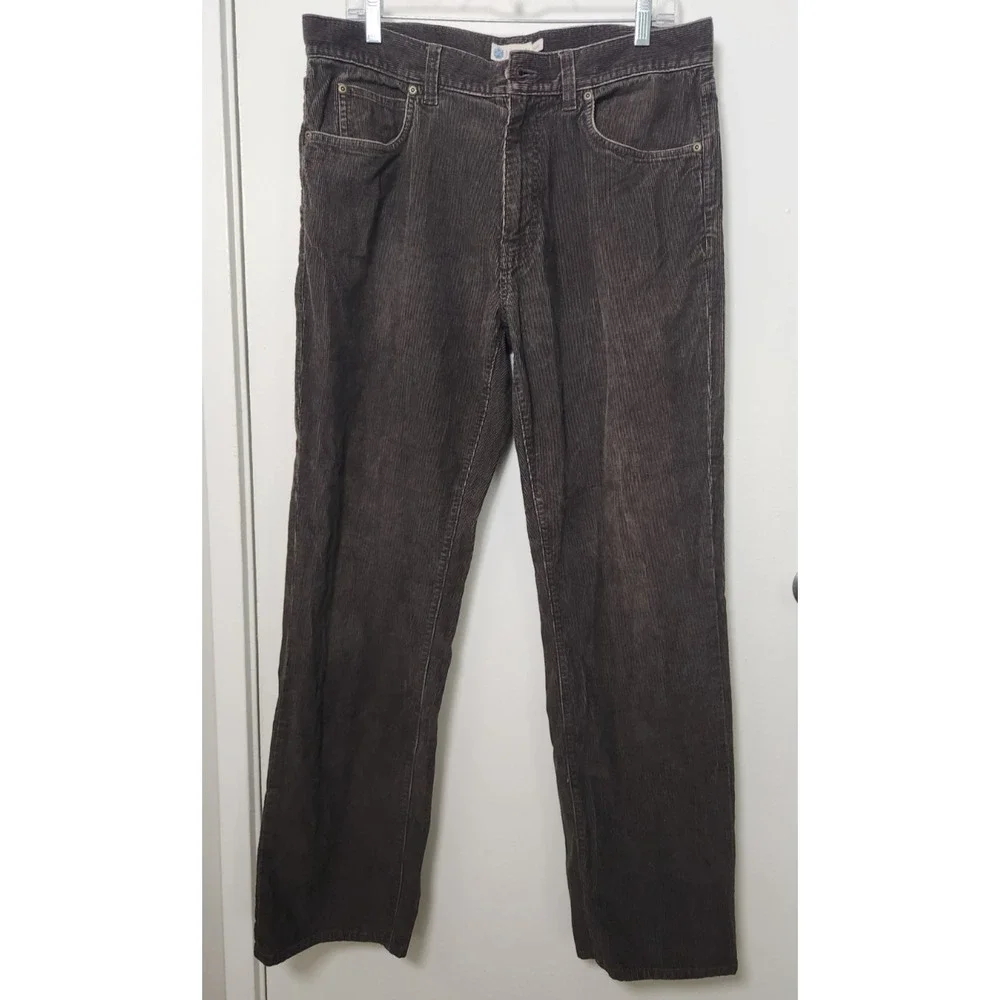 J. Crew‎ Men's Brown Corduroy Straight Five-Pocket Pants Size 34x31 Teacher